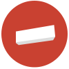 Weißes Glattschnittmesser-Icon auf rotem Hintergrund