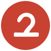 Weißes Kollektionshaken-Icon auf rotem Hintergrund