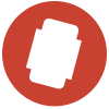 Weißes Stecker-Icon auf rotem Hintergrund